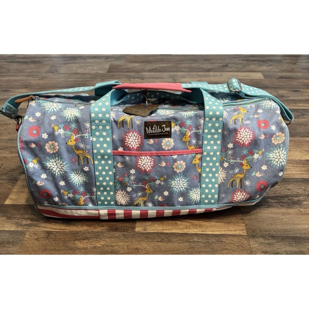 Matilda Jane Duffel Bag Weekender Once Upon A Time Winter Deer Fawn